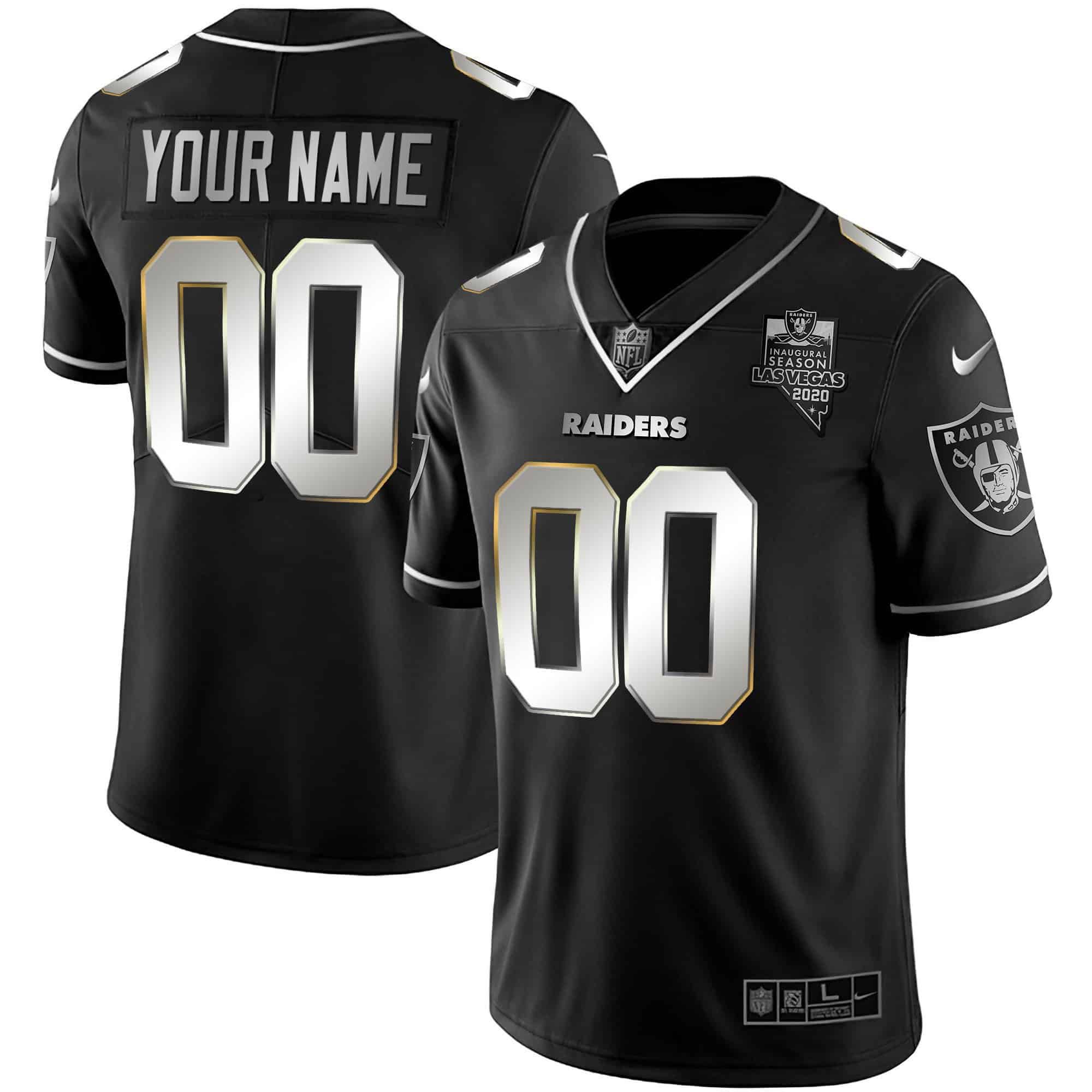 Men Oakland Raiders 2024 Nike Vapor Black Gold & Black Inverted Limited Custom NFL Jersey style 3->customized nfl jersey->Custom Jersey